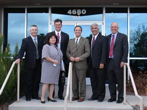 Pictured left to right:
Ron Kammerzell, Director, Colorado Division of Gaming
George Thomson Sr., Director of Enforcement, Colorado Dept of Revenue
Barbara Brohl, Executive Director, Colorado Dept of Revenue
Congressman Ed Perlmutter
GLI President/CEO James Maida
GLI Sr. Director of Engineering Dave Daniels
