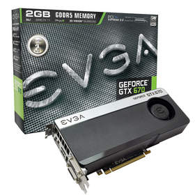 The GeForce GTX 670 is built from the same DNA as the GTX 680, using the same GK104 GPU, and 2GB of GDDR5 memory.