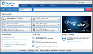Experian Hitwise client website