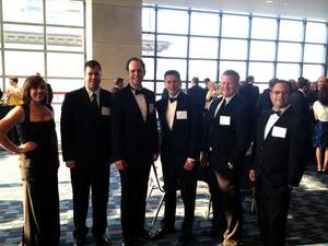 Monetate CEO David Brussin (3rd from left) attends the Ernst & Young Entrepreneur of the Year Awards ceremony with Monetate team members. Philadelphia, June 21, 2012. 
