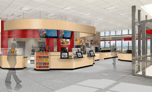 As shown in rendering, customers in Wawa's Florida stores will immediately notice the new center island kitchen where fresh hoagie rolls will be baked-off daily. The food preparation area also incorporates a full-service specialty beverage section.