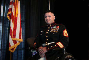 Marine Gunnery Sergeant John Hayes, who lost both legs during military service in Afghanistan, will be featured on The Two Guys Garage 'Marine Dream Corvette' episode on SPEED.