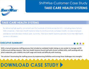 Download ShiftWise case study of Take Care Health Systems