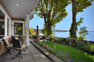 The Puget Sound Waterfront Estate, a five-bedroom home with four bathrooms and 2 half-baths, overlooks the Puget Sound in Des Moines