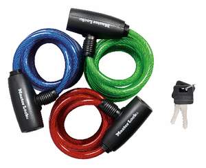 These colorful 8127TRI Cable Locks are perfect for locking up anything kept outside, from bicycles kept outside school during the day to grills permanently left on the deck.