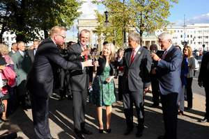 Ronald Reagan Plaque Unveiling at the Brandenburg Gate in Berlin
