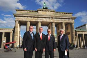 Ronald Reagan Plaque Unveiling at the Brandenburg Gate in Berlin