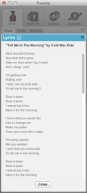 TuneUp's new Lyrics feature