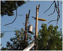 This power pole in Hayden, Idaho, has deteriorated to the point where it needs to be replaced. We have over 240,000 distribution poles in our electric system.  Based on a 40-year depreciable life, we would need to replace approximately 6,000 poles every year.