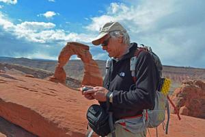Outdoor author, Peter Potterfield, uses Magellan eXplorist GPS receiver on hiking adventures.