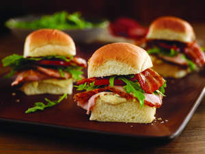 Spice-Rubbed Pork Loin BLT Sliders with Dijon Remoulade