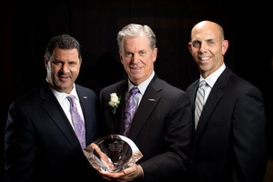 Caption: (l to r) Ron Rabena, Division President, AlliedBarton; Bill Whitmore, President & CEO, AlliedBarton; and Kevin Boyle, Business Department Chair at the Philadelphia law firm of Stradley Ronon, sponsor of  the Visionary Award. Past Visionary Award winners include QVC, Campbell Soup, Urban Outfitters, Wawa, and The Vanguard Group, Inc.