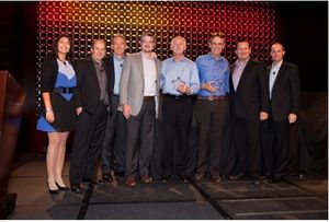 From left to right:  Nancy Stabile, Ingram Micro;   VTN Council co- presidents  Alan McDonald, AllConnected and Rob Bracey, Quartet;  Steve Conaby, CONPUTE; Don Conaby, CONPUTE;  Tony Gorjan, Central Microsystems; Jason Gorjan, Central Microsystems;  John Fago, Ingram Micro