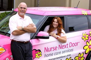 Nurse Next Door Home Care Franchise Owners Tony Uzzi and his stepdaughter Paige Palmer.