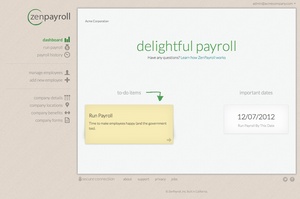 ZenPayroll Dashboard: view all pending tasks and upcoming important dates