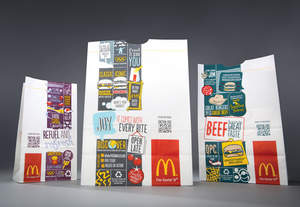 McDonald's lanza nuevos diseños de empaque global con códigos QR.