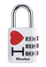 Sweethearts around the world affix locks, like the Master Lock 1509DLOV lock to bridges and toss the key into the river to seal their unbreakable love and commitment.