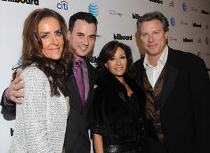 L to R: SVP Branded Entertainment at Prometheus Global Media Dana Miller, publisher of Billboard Magazine Tommy Page, Nicole Levinsohn and CEO of Prometheus Ross Levinsohn attend Citi And AT&T Present The Billboard After Party at The London Hotel on February 10, 2013 in West Hollywood, California