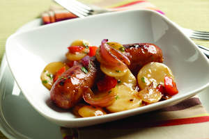 Quick Sausage and German Potato Salad Skillet