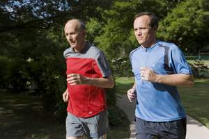 Drs. Kenneth and Tyler Cooper jogging