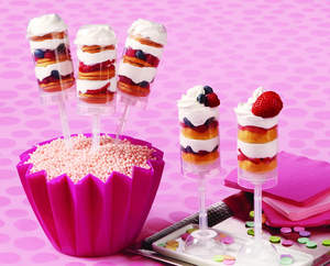 Mixed Berry and Strawberry Shortcake Treat Pops