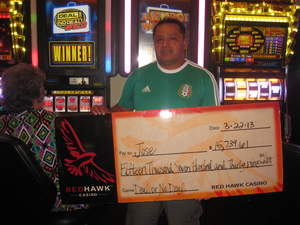 Red Hawk Casino awards Jose, from Placerville, Calif., a $15,739 slot jackpot.