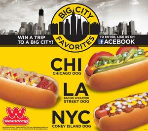 Wienerschnitzel Announces 'Big City Favorites' Sweepstakes! Facebook Fans Have a Chance to Win a Free Trip to New York, Chicago or Los Angeles!