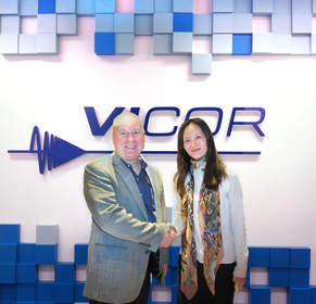 Philip Davies, Vicor's Vice President of Global Sales and Marketing, with Georgia Zhang, CEO of NuPower