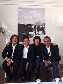 4 directors of Taipei Factory pose for a photo after the premiere.
From the left: Chang Jung-chi, Midi Z, Singing Chen and Shen Ko-shang

