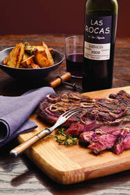 Pan Seared Rib Eye with Balsamic Glaze and Crispy Salted Potato Wedges