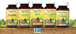 MegaFood's Blood Builder, Wild Blueberry, Magnesium, Calcium, and Calcium Magnesium and Potassium whole food supplement products have received the Non-GMO Project Verified seal from the Non-GMO Project.