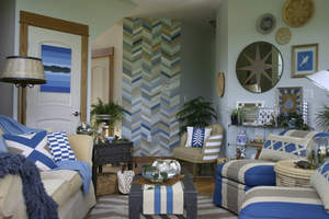 Penny Miller's living room transformation won $5,000 from FrogTape brand painter's tape's 2013 Earn Your Stripes room makeover contest.