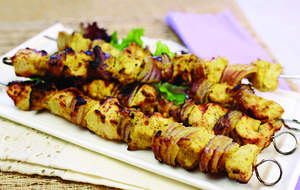 Spicy Mustard Chicken Kebabs