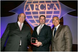 Natoma Technologies' Federal Practice Director, Jason March (shown center), receives AFCEA Meritorious Service Award.