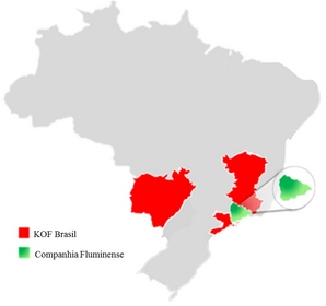 Companhia Fluminense representa un vínculo geográfico entre los territorios de Coca-Cola FEMSA en São Paulo y Minas Gerais