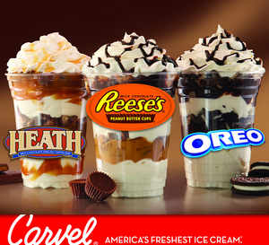 Carvel's new Sunday Dashers, made with Reese's (R), OREO (R) and Heath (R)