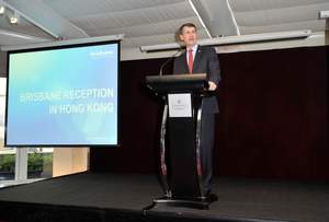 The Lord Mayor of Brisbane, Graham Quirk, welcomed guests in Hong Kong at the Choose Brisbane campaign event