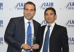 Christophe Reyes of Arkadin accepts the IAIR Excellence for Business Results Award