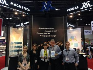 The Visual Magnetics team accepts the SGIA 2013 Product of the Year Award for VM-ECOten