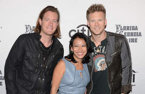 Tyler Hubbard and Brian Kelley of CMA Award Winning Duo Florida Georgia Line and The Today Show's Melissa Lonner Participates In Q&A At Hill Country Barbecue Market Moderated By Billboard's Ray Waddell Exclusively For Citi Cardmembers on November 13, 2013 in New York City. (Photo by Theo Wargo/Getty Images for Citi)