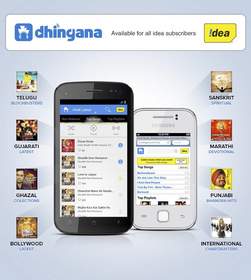 Dhingana Partners with Idea Cellular and debuts music subscription service for Android and WAP Feature Phones