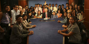 2013 JCamp students at 'Face The Nation' with Bob Schieffer.