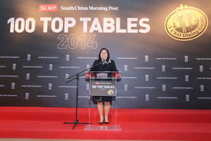 Ms Winnie Chung, Editorial Director, Specialist Publications of Advertising & Marketing Solutions of SCMP, shared with winners of the 100 Top Tables 2014 the judging criteria