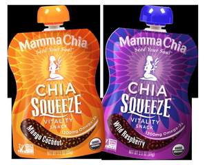 New Mamma Chia Mango Coconut and Wild Raspberry Chia Squeezes