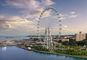 The New York Wheel, which debuts in 2016, will stand 630 feet high at the northern tip of Staten Island in New York City.