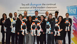 Celebrating National Robotics week, the Teq sales team gets ready to share the NAO robot with New York City area schools. A leading educational technology company, Teq is the exclusive provider of the NAO robot for schools in New York and New Jersey, and is already working with more than 15 schools in the tri-state area. Teq pairs the robot with its JumpStart NAO professional development services that enable educators to quickly become proficient with all the NAO robot has to offer, and provides a framework for a STEM-centered curriculum. More information on the NAO robot is available at www.teq.com/jumpstart