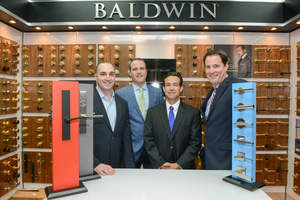 Baldwin Hardware hosted the grand reveal of its redesigned showroom last night at Simon�s Hardware and Bath with Elias Chahine, president of Simon's Hardware & Bath, Nick Kruse, vice president of sales for Baldwin, Kevin Bean, director of marketing for Baldwin and Tim Goff, vice president of sales for Hardware & Home Improvement (HHI) division of Spectrum Brands Holdings.