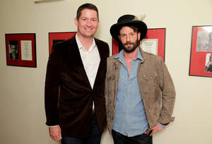 L-R) Pete Griffin, President of Musicians on Call and Ray LaMontagne