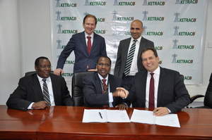 DNV GL and KETRACO sign contract for energy advisory project. 

(Sitting from left to right) - Mr. Duncan Macharia, Company Secretary KETRACO; Mr. Joel Kiilu, Managing Director KETRCO; Mr. Dirk Fenske, Vice President Region CEMEA, DNV GL - Energy.(Standing from left to right)-
Mr. Wessel Bakker, Head of Departments Power Systems Planning DNV GL - Energy Advisory; Mr. Sliman Abu Amara, Director Business Development Africa DNV GL - Energy