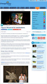 Cheapflights.com Top 10 Wizard of Oz Destinations, 75th Anniversary, L. Frank Baum Birthday